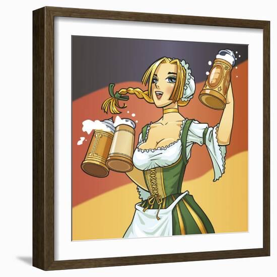 German Barmaid-Harry Briggs-Framed Premium Giclee Print