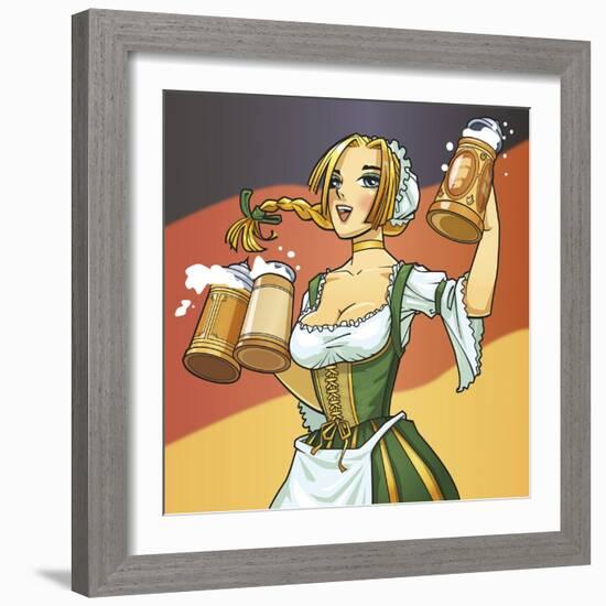 German Barmaid-Harry Briggs-Framed Giclee Print