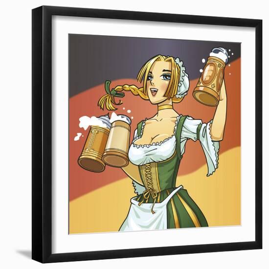 German Barmaid-Harry Briggs-Framed Giclee Print