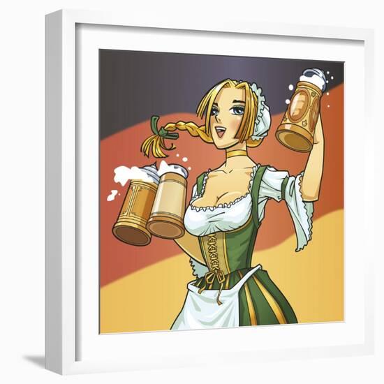 German Barmaid-Harry Briggs-Framed Giclee Print