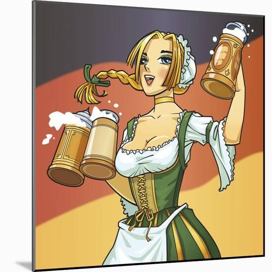 German Barmaid-Harry Briggs-Mounted Giclee Print