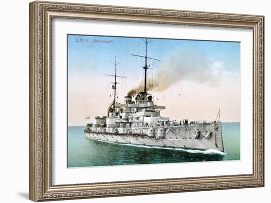 German Battleship Rheinland, C1910-1918-null-Framed Giclee Print