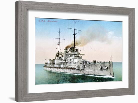 German Battleship Rheinland, C1910-1918-null-Framed Giclee Print