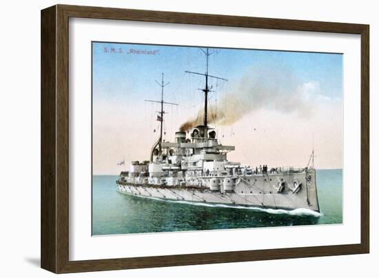 German Battleship Rheinland, C1910-1918-null-Framed Giclee Print