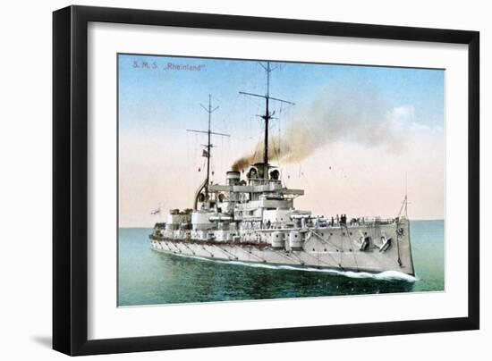 German Battleship Rheinland, C1910-1918-null-Framed Giclee Print