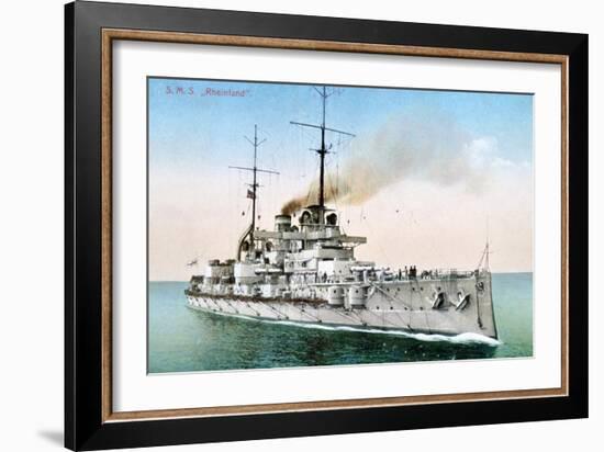 German Battleship Rheinland, C1910-1918-null-Framed Giclee Print