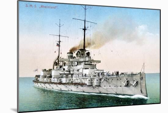 German Battleship Rheinland, C1910-1918-null-Mounted Giclee Print