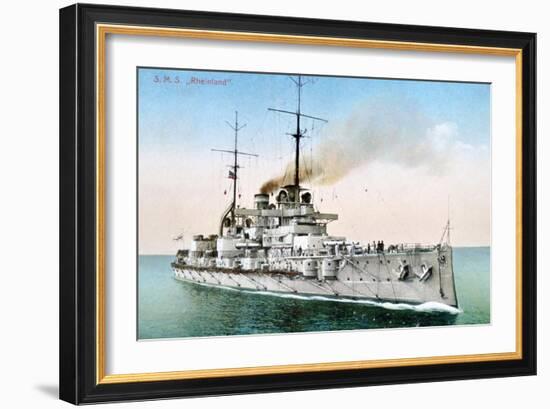 German Battleship Rheinland, C1910-1918-null-Framed Giclee Print