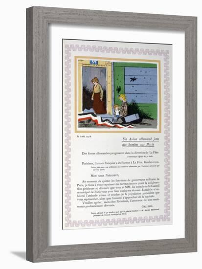 German Bombing of Paris, 30th August 1914-Andre Helle-Framed Giclee Print