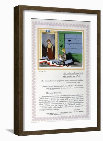 German Bombing of Paris, 30th August 1914-Andre Helle-Framed Giclee Print