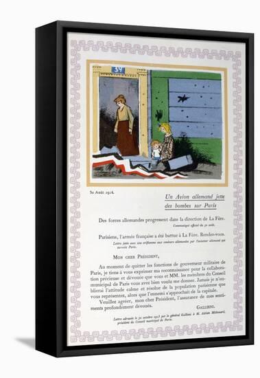 German Bombing of Paris, 30th August 1914-Andre Helle-Framed Premier Image Canvas