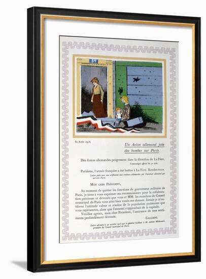 German Bombing of Paris, 30th August 1914-Andre Helle-Framed Giclee Print