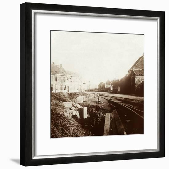 German cannons, Roeselare, Flanders, Belgium, c1914-c1918-Unknown-Framed Photographic Print