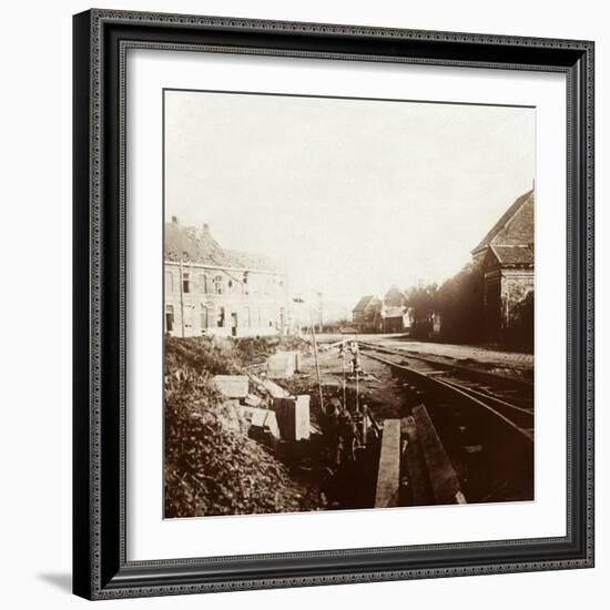 German cannons, Roeselare, Flanders, Belgium, c1914-c1918-Unknown-Framed Photographic Print