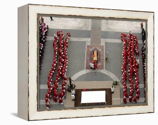 German Cardinal Joseph Ratzinger Conducts a Funeral Mass-null-Framed Premier Image Canvas