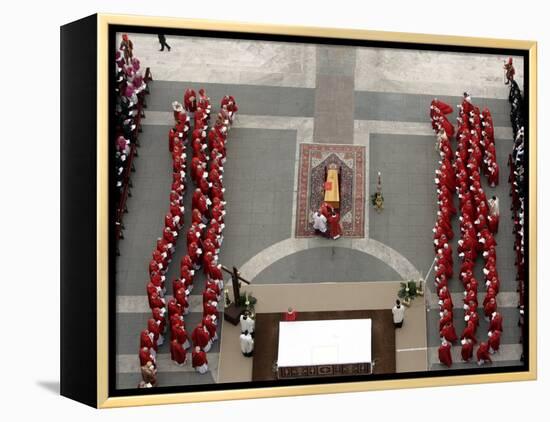 German Cardinal Joseph Ratzinger Conducts a Funeral Mass-null-Framed Premier Image Canvas