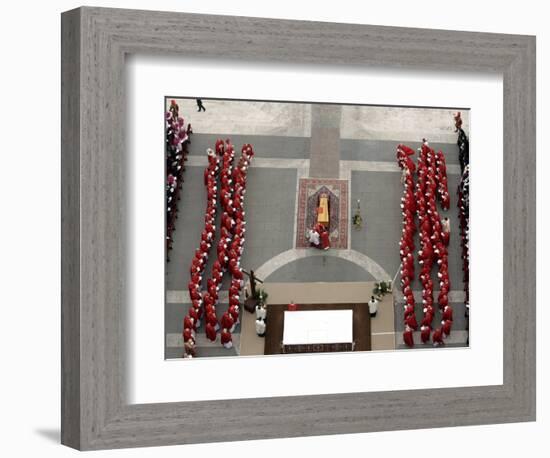 German Cardinal Joseph Ratzinger Conducts a Funeral Mass-null-Framed Photographic Print