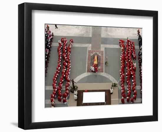 German Cardinal Joseph Ratzinger Conducts a Funeral Mass-null-Framed Photographic Print