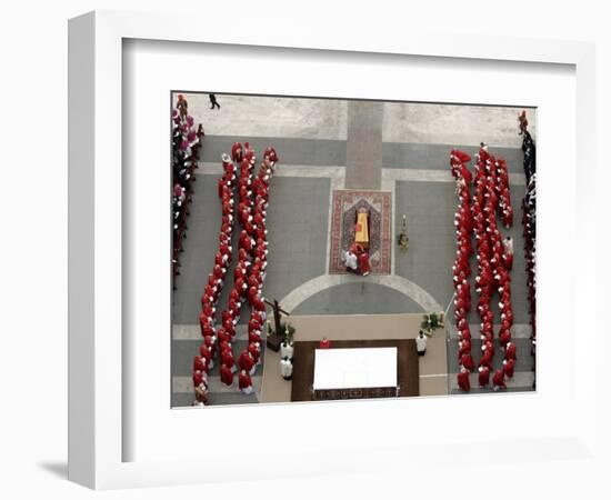 German Cardinal Joseph Ratzinger Conducts a Funeral Mass-null-Framed Photographic Print