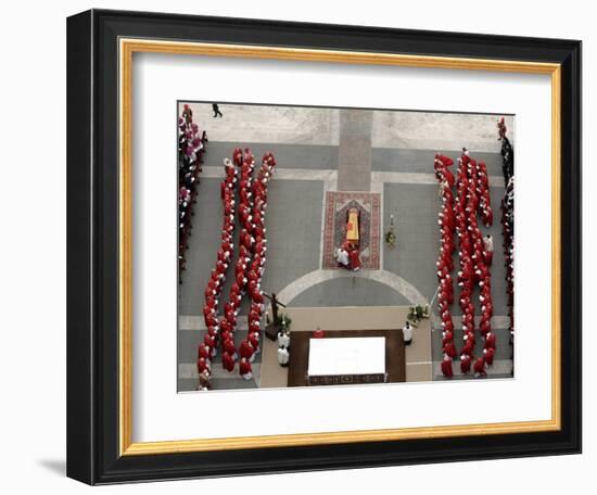German Cardinal Joseph Ratzinger Conducts a Funeral Mass-null-Framed Photographic Print