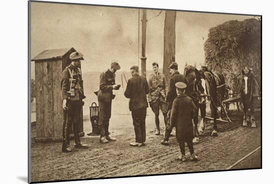 German Carters Showing their Papers before Being Permitted to Enter the British Rhine Zone-German photographer-Mounted Giclee Print