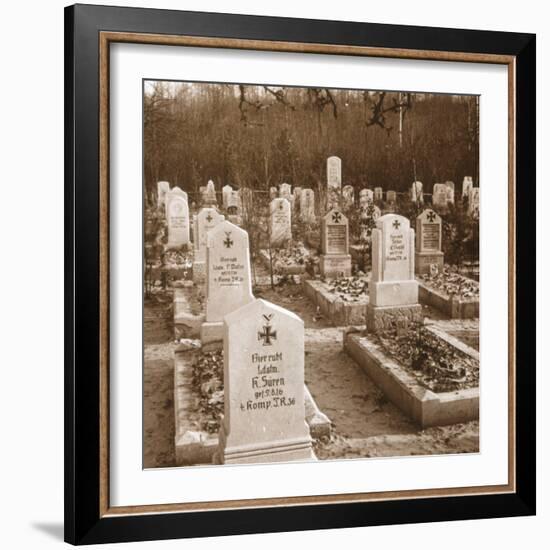 German cemetery, Carlepont, Northern France, c1914-c1918-Unknown-Framed Photographic Print