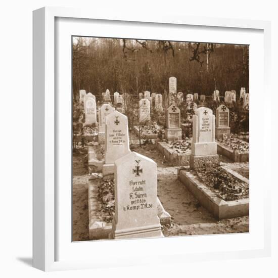 German cemetery, Carlepont, Northern France, c1914-c1918-Unknown-Framed Photographic Print