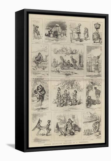 German Character Sketches-null-Framed Premier Image Canvas