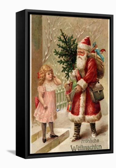 German Christmas Card-German School-Framed Premier Image Canvas