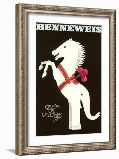 German Circus with Horse and Elephant Hybrid-null-Framed Art Print