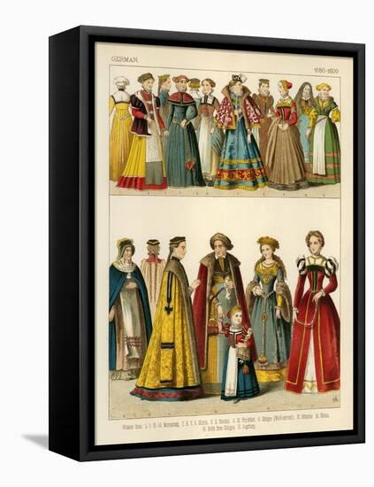 German Costume 1550-1600-Albert Kretschmer-Framed Premier Image Canvas