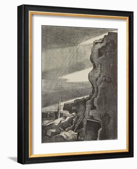 German Double Pill Box, Gheluvelt (Litho)-Paul Nash-Framed Giclee Print