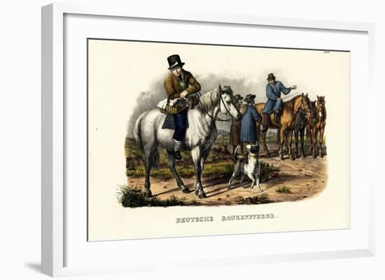 German Farm Horses, 1824-Karl Joseph Brodtmann-Framed Giclee Print