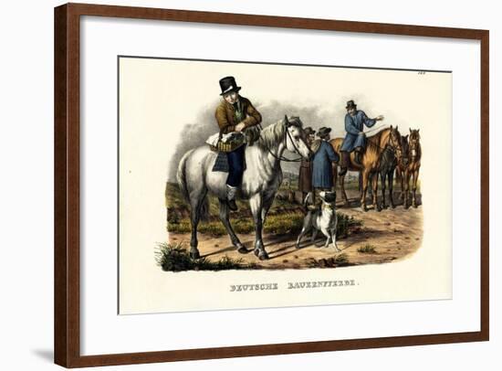 German Farm Horses, 1824-Karl Joseph Brodtmann-Framed Giclee Print
