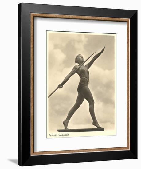 German Female Athlete, with Javelin-null-Framed Art Print