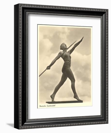 German Female Athlete, with Javelin-null-Framed Art Print