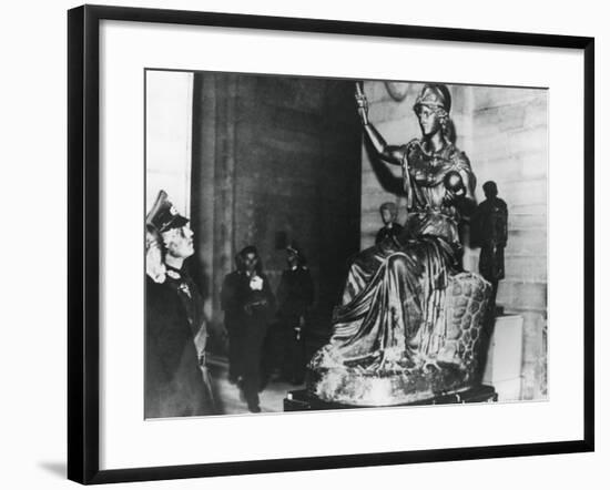 German Field Marshal Von Rundstedt Visiting the Louvre, Occupied Paris, October 1940-null-Framed Photographic Print