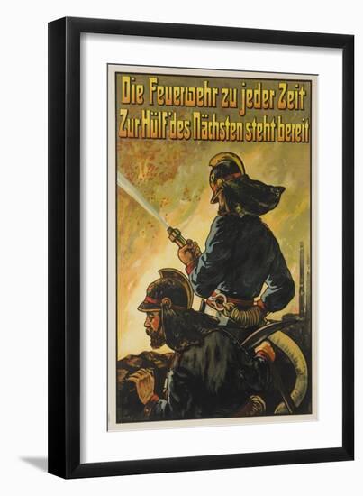 German Firefighter Poster-null-Framed Giclee Print