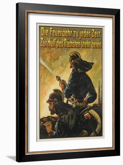 German Firefighter Poster-null-Framed Giclee Print