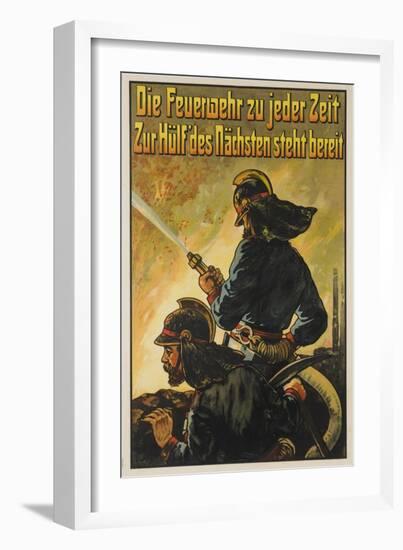 German Firefighter Poster-null-Framed Giclee Print