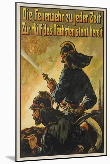 German Firefighter Poster-null-Mounted Giclee Print