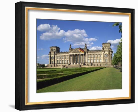 German Flag Flies in Front of the Reichstag in Berlin, Germany, Europe-Scholey Peter-Framed Photographic Print