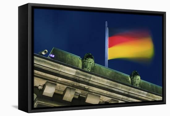 German Flag Flying from the Reichstag-Jon Hicks-Framed Premier Image Canvas