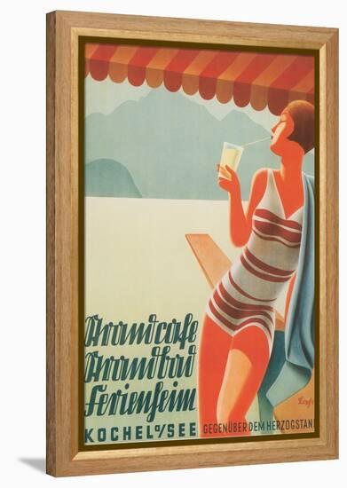 German Flapper in Bathing Suit-null-Framed Stretched Canvas