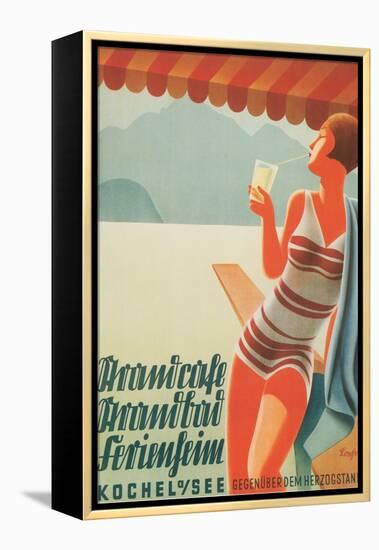 German Flapper in Bathing Suit-null-Framed Stretched Canvas