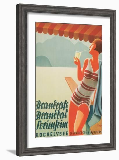 German Flapper in Bathing Suit-null-Framed Art Print