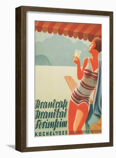 German Flapper in Bathing Suit-null-Framed Art Print