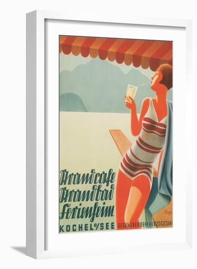 German Flapper in Bathing Suit-null-Framed Art Print