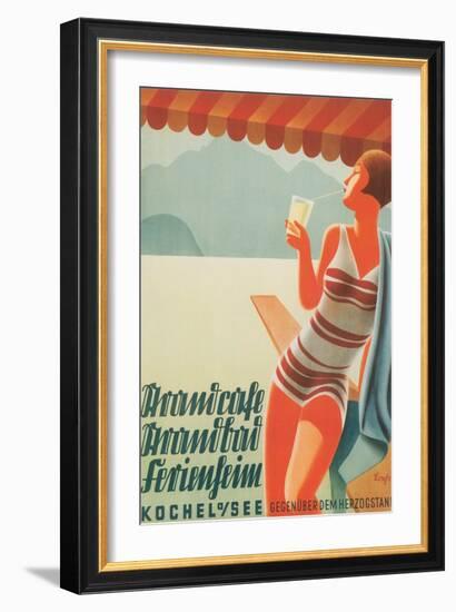 German Flapper in Bathing Suit-null-Framed Art Print