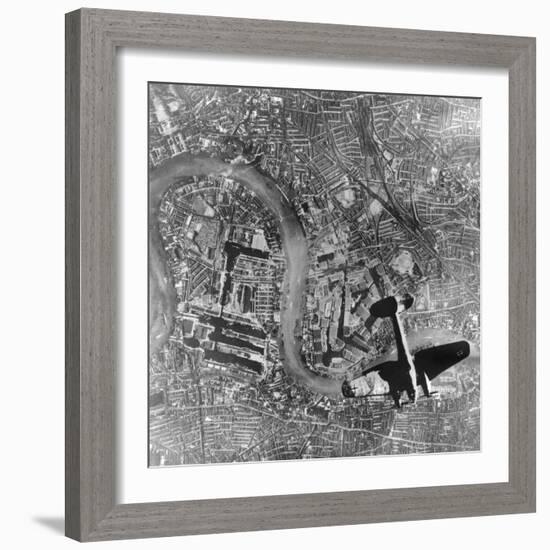 German Heinkel 111 Bomber over London-null-Framed Photo